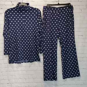 Land's End polka dot matching modest swimwear